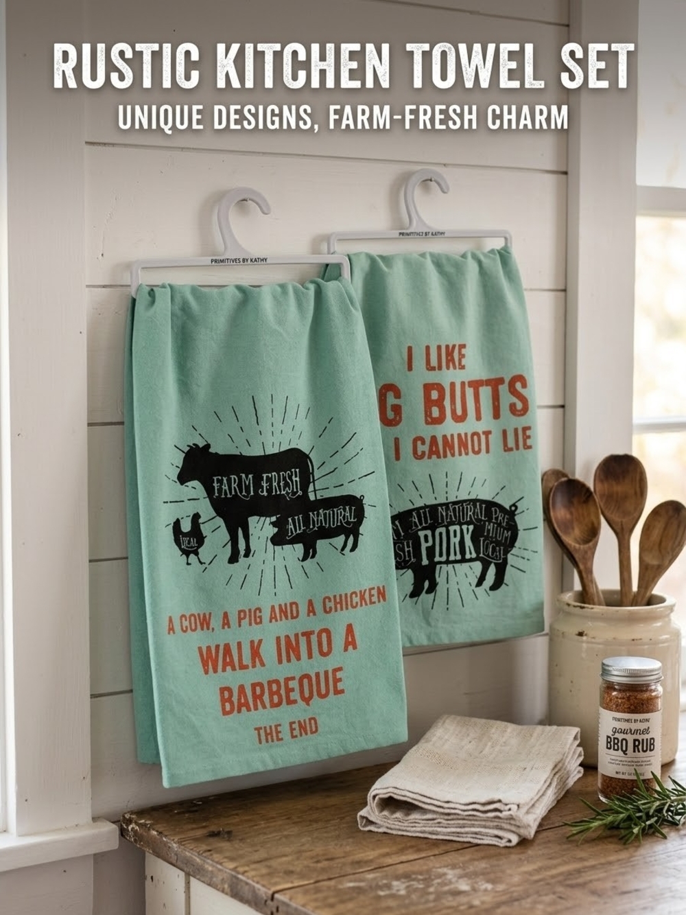 Primitives by Kathy Turquoise Farm-Fresh Graphic Kitchen Towel Set